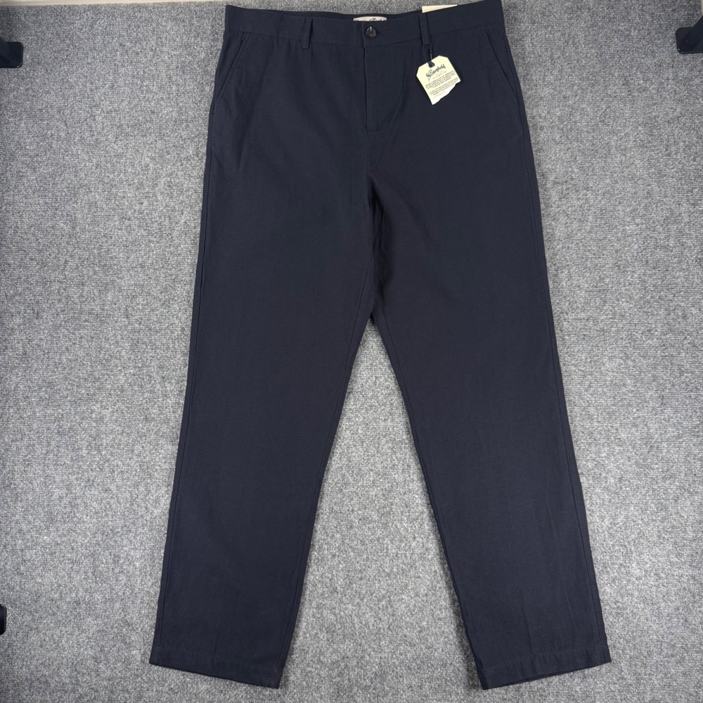 The Stronghold Relaxed Fit Chino Pants Men's 38x32 Navy Blue Cotton Canvas
